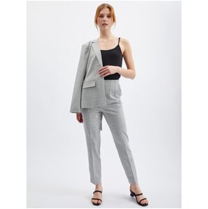 Orsay Light gray ladies plaid straight fit pants - Women