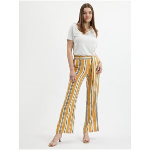 Orsay Orange Ladies Striped Linen Trousers - Women