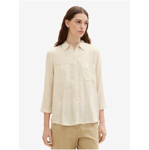 Beige Ladies Striped Shirt Tom Tailor - Women