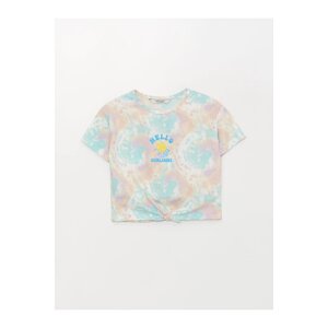 LC Waikiki Lcw Kids Crew Neck Printed Short Sleeved Girls' Crop T-Shirt Ofstr