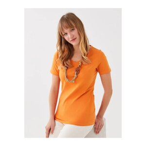 LC Waikiki Women's V-Neck Straight Short Sleeve Cotton T-Shirt