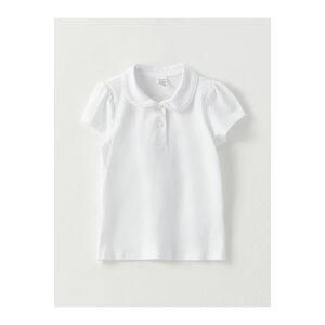 LC Waikiki Basic Baby Girl T-Shirt with Baby Collar Short Sleeves.