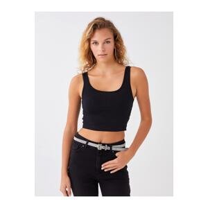 LC Waikiki Women's U-Neck Strapless Crop Singlet