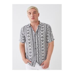 LC Waikiki Regular Fit Short Sleeve Patterned Viscose Men's Shirt.