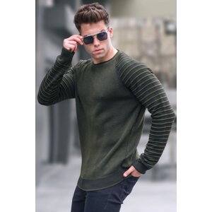 Madmext Khaki Crew Neck Knitwear Sweater 5766