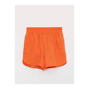 LC Waikiki Vision Women's Straight Linen Look Shorts with Elastic Waist.