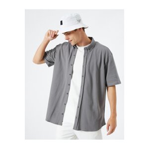 Koton Basic Short Sleeve Shirt Classic Collar With Buttons Cotton