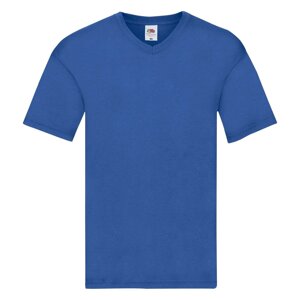 Blue Men's T-shirt Original V-neck Fruit of the Loom