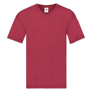 Czerwona koszulka męska Original V-neck Fruit of the Loom