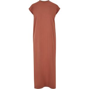 Women's terracotta dress with long shoulders