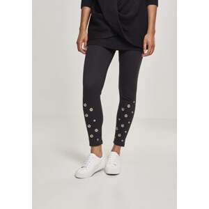 Women's leggings with eyelet black