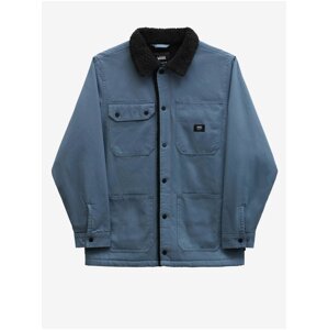 Men's blue denim shirt jacket with faux fur VANS Sherpa - Men