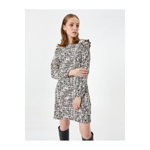 Koton Balloon Sleeve Dress Crew Neck Frilly