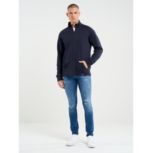 Big Star Man's Zip Sweatshirt Sweat 152539 Navy Blue 403