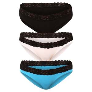 3PACK women's Styx panties with lace multicolored