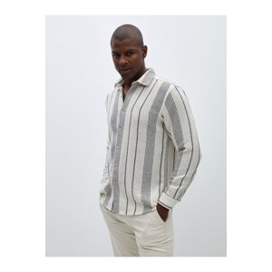 LC Waikiki Men's Regular Fit Long Sleeve Striped Shirt.