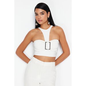 Trendyol Bridal White Crop Knitted Accessory Bustier