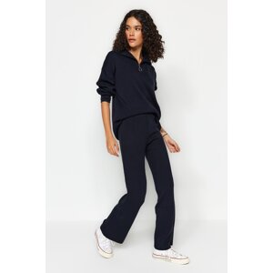 Trendyol Navy Blue Wide Fit Knitwear Top and Bottom Set