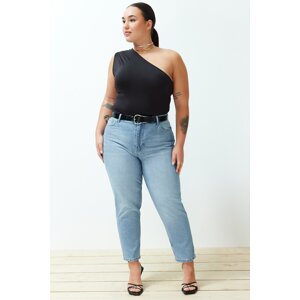 Trendyol Curve Light Blue High Waist Mom Fit Jeans