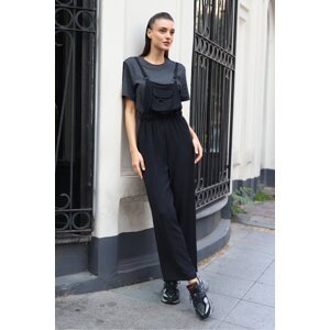 Bigdart 7023 Strap Jumpsuit - Black