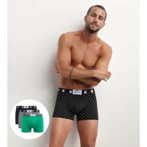 DIM VIBES BOXER 3x - Men's fashion boxer briefs 3 pcs - white - green - black