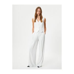 Koton Palazzo Trousers High Waist Wide Leg Pocket Pleat Detailed