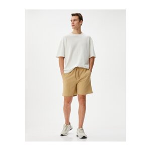 Koton Basic Woven Shorts with Lace-Up Waist with Pocket Detail.