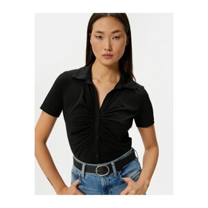 Koton Short Sleeve Shirt Draped Buttoned