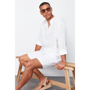 Trendyol White Muslin Woven Summer Shorts