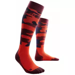 Men's compression knee-high socks CEP Camocloud Lava/Peacot