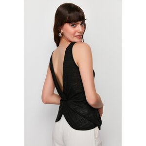 Trendyol Black Decollete Sleeveless Crew Neck Knitted Blouse