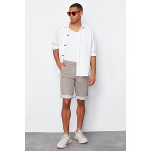 Trendyol Stone Colored Regular Fit Double Leg Gabardine Shorts