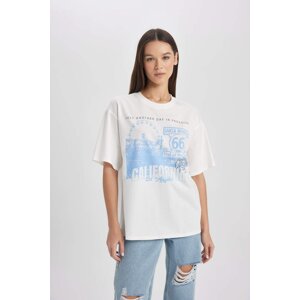 DEFACTO Loose Fit Crew Neck Printed Short Sleeve T-Shirt