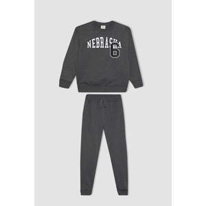 DEFACTO Boy Printed Sweatshirt Sweatpants 2 Piece Set