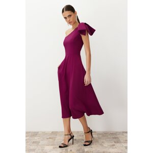 Trendyol Plum Bow Detailed Stylish Evening Dress