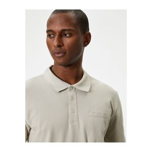 Koton Polo Neck T-Shirt Slim Fit Pocket Detailed Buttoned