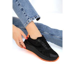 Soho Women's Black-Orange Sneakers 19006