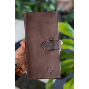 Garbalia Albert Crazy Brown Genuine Leather Unisex Wallet With Rfid Blocking Phone Compartment