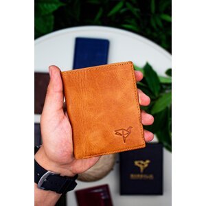 Garbalia Tan Utah Vintage Leather Card Holder Wallet