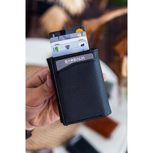 Garbalia Donetsk Automatic Mechanism, Plenty of Card Holders, Banknote and Money Compartment, Black Wallet, Card Holder