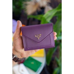 Garbalia Columbia Vegan Leather Women's Plum Mini Wallet with Coin Hole and Wide Card Holder