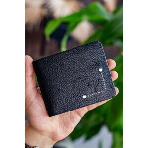 Garbalia Men's Black Gent Genuine Leather Card Holder Wallet