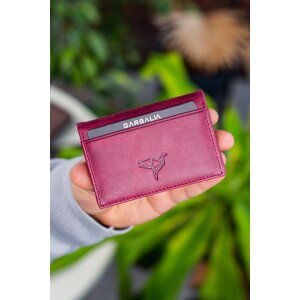 Garbalia Vera Genuine Leather Crazy Claret Red Unisex Card Holder Wallet