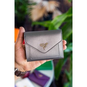 Garbalia Columbia Vegan Leather Women's Anthracite Mini Wallet with Coin Hole and Wide Card Holder