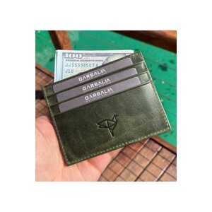 Garbalia Unisex Green Locket Crazy Leather Card Holder Wallet