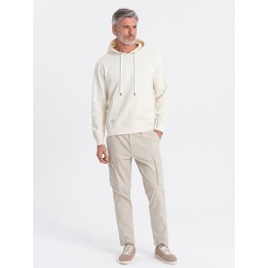 Ombre Men's kangaroo hooded sweatshirt - cream