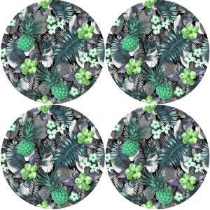 Bertoni Home Unisex's 4 Round Table Pads Set Lambada Green