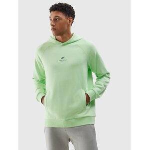 Men's Hooded Sweatshirt Without Fastening and Organic Cotton 4F - Light Green