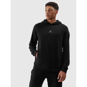 Men's Hooded Sweatshirt Without Fastening and Hooded Organic Cotton 4F - Black