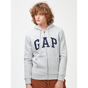 Grey Men's Sweatshirt GAP Zip Logo